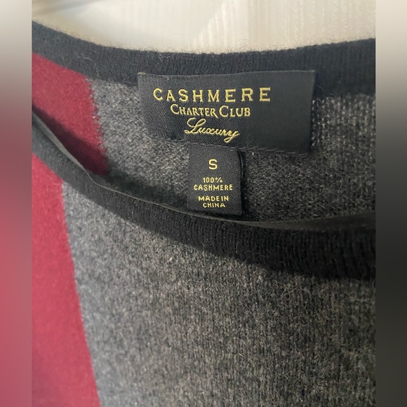 Cashmere Charter Club Luxury Color Block Sweater Size S - Picture 2 of 5